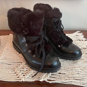 Furry combat boots
